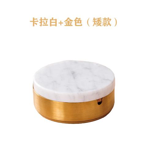 BREuropean Style Marble Alloy Ashtray with Lid Anti Fly Ash Luxury Stainless Steel Car Brass Color Multifunctional Ashtray DecorEY