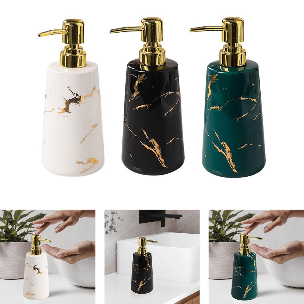 Soap Dispenser Stylish 500ml/17oz Sturdy Empty Ceramic Liquid Hand Soap Dispenser for Home Bathroom Hotel Laundry Countertop