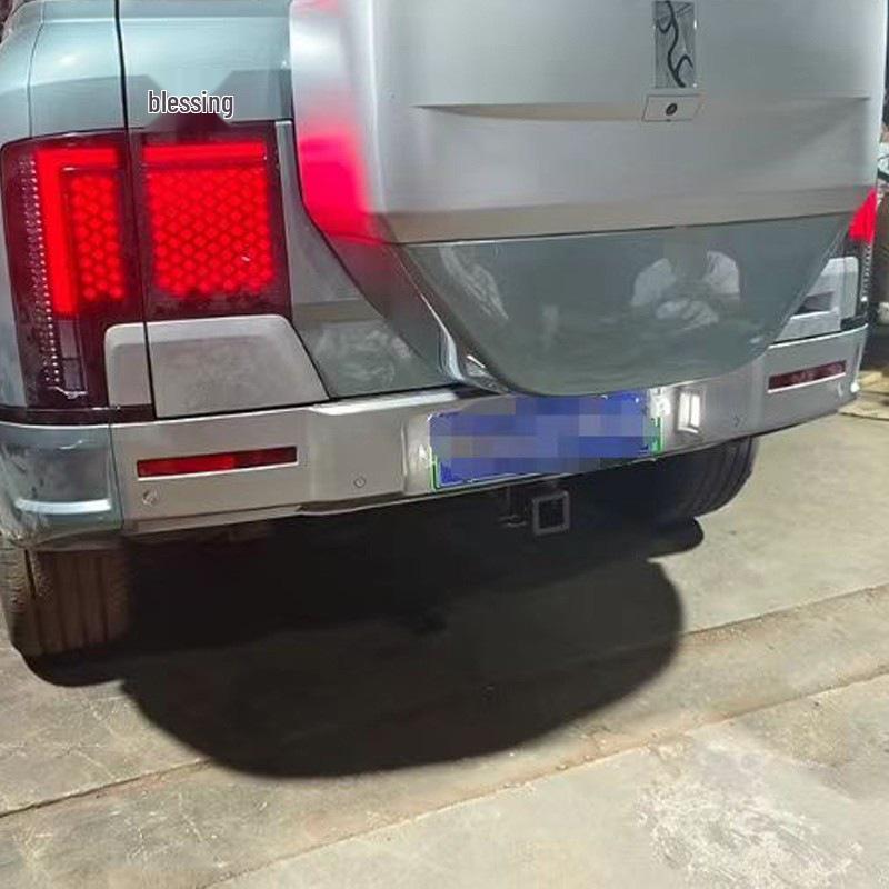 Compatible BYD U8 Trailer Hitch Wiring for Towing RVs, Motorcycles, Boats; Rear Bumper Anti-Collision Hook with Square Hole