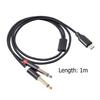 Кабель-разветвитель USB C на 2x 1/4 дюйма, 0,5/1 м, с позолоченным разъемом, USB Type C на 1/4, гибкий, для смартфона, планшета, ноутбука