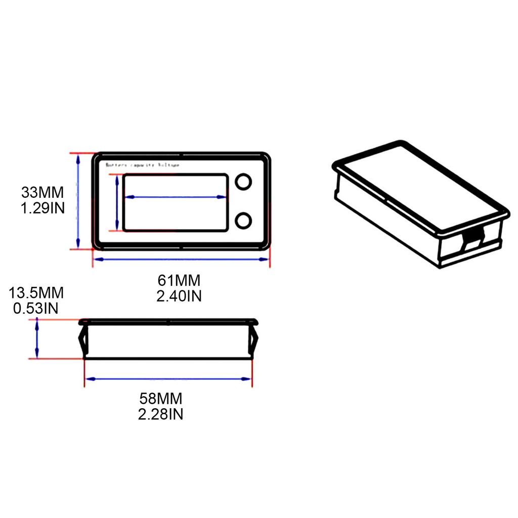 Digital Battery Capacity Tester Percentage Level Voltage LCD Display Air-Conditioning Volt Battery Power Indicator Panel