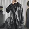 Мужская мотоциклетная куртка из искусственной кожи 2024 года, модный стиль осень/зима, свободный крой для пар