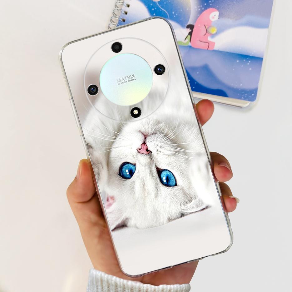 For Honor X9b 5G Case ALI-NX1 Cute Cat Butterfly Painted Cover Soft Silicone Phone Cases For Honor X9b X 9b HonorX9b Soft Fundas