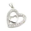 [B9417] - Silver Pendant 'Love Cocoon' Silver White - 20x20 Mm