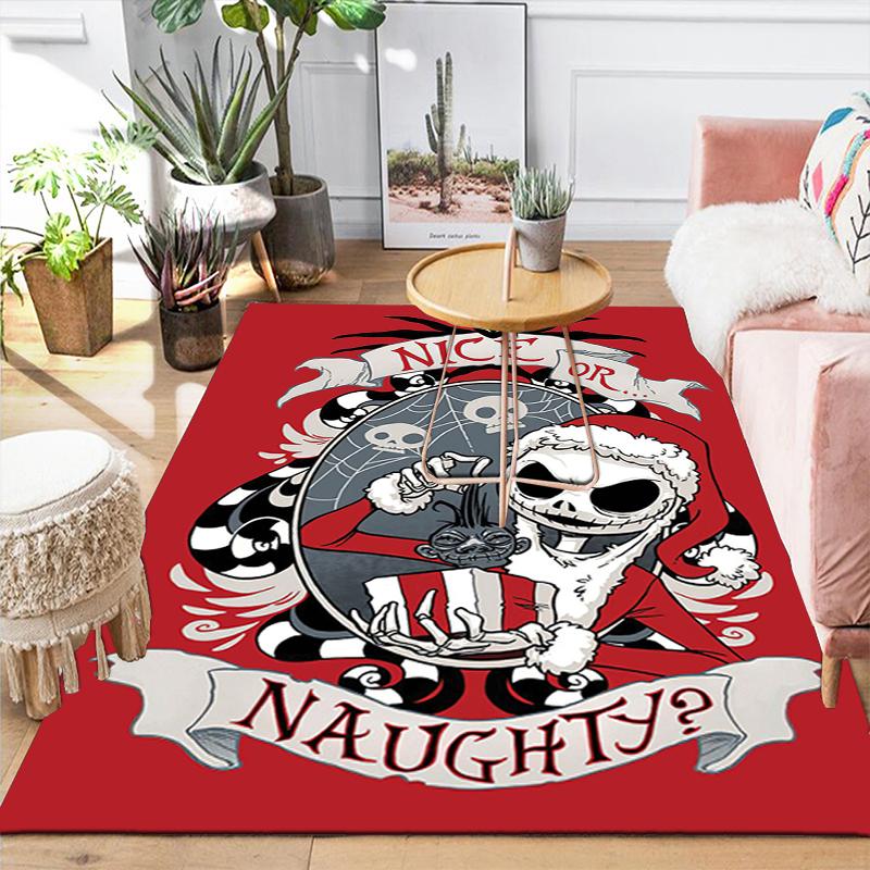 1Pc Nice Naughty Christmas Rug Office Carpet Indoor Outdoor Doormat Nonslip Soft Comfortable Living Christmas Halloween Xmas Gift D924511