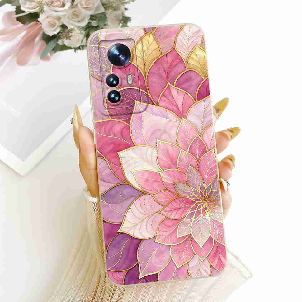 For Xiaomi Mi 12 Pro 2201122C Case Bright Flowers LOVE Silicone Soft Back Cover For Xiaomi MI12 PRO Mi 12S Pro 6.73" Phone Cases