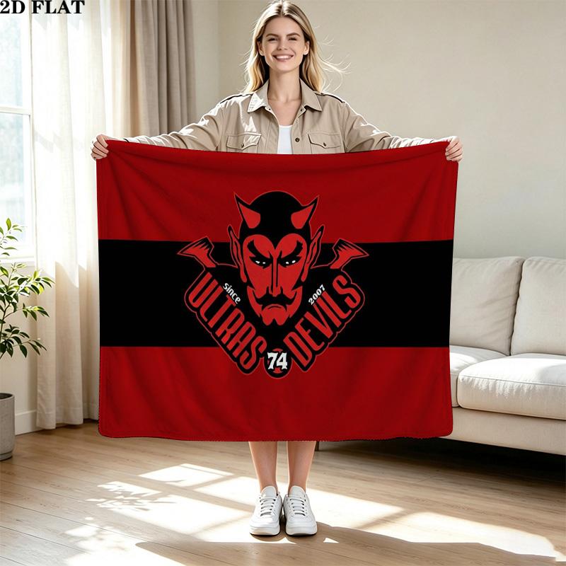 Ultras Devils Print Flannel Blanket High Quality Warm Comfortable Cover for All Seasons Perfect for Gifts Home Decor