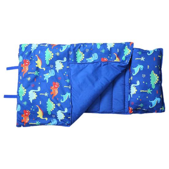 Toddler Nap Mat Soft Washable Roll-up Design Cartoon Print Kid Sleeping Mat with Removable Pillow Children Sleeping Bag