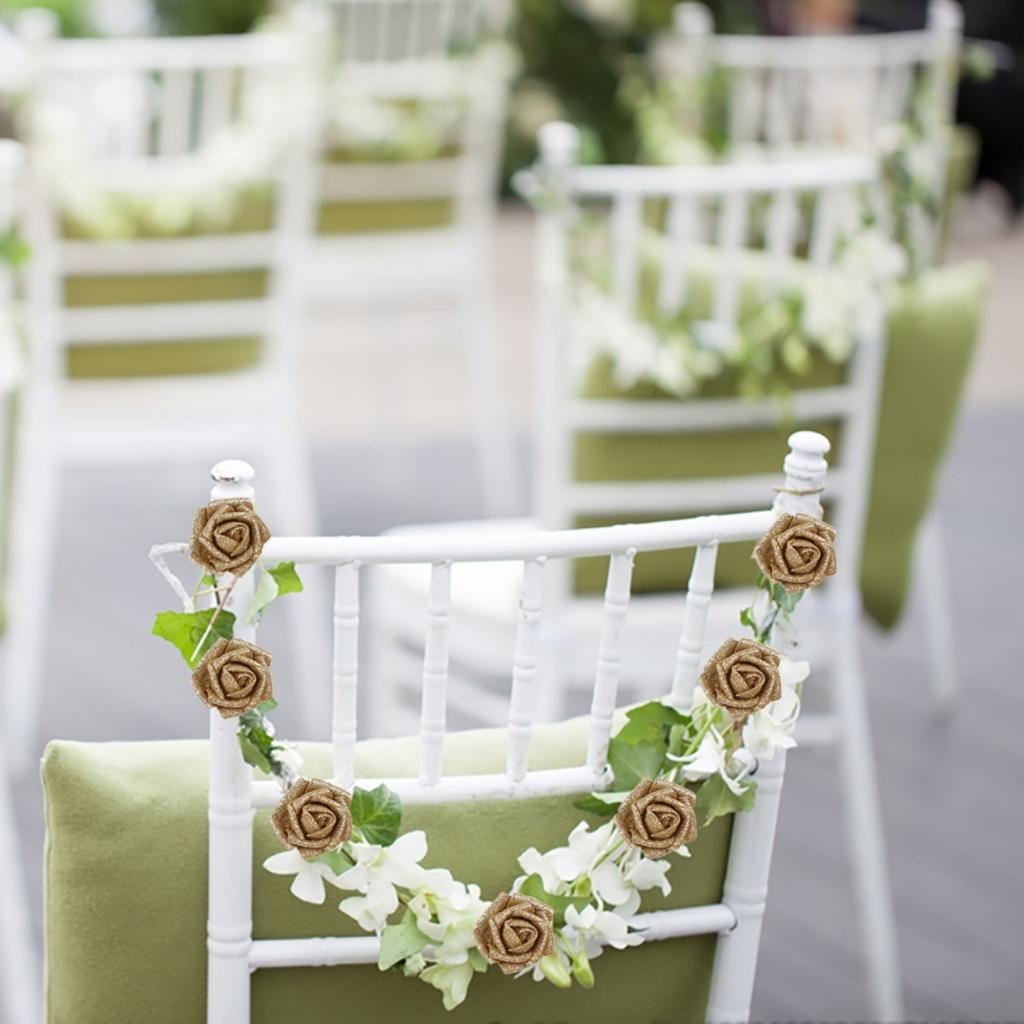 25 шт. искусственных роз, блестящие розы, блестящие цветы, пенопластовые розы со стеблями для самостоятельного изготовления свадебного букета невесты, украшения для вечеринки, украшения для дома, украшения для дерева