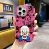 Phone case: 2D flat design, suitable for iPhone 18 17 16 15 14 13 Pro protective case, scary clown, perfect Christmas and Halloween holiday gift