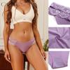 Ice Silk Panty for Woman Sexy Breathtable Lace Decoration Seamless Comfortable Solid Color Low-Waist Underwear
