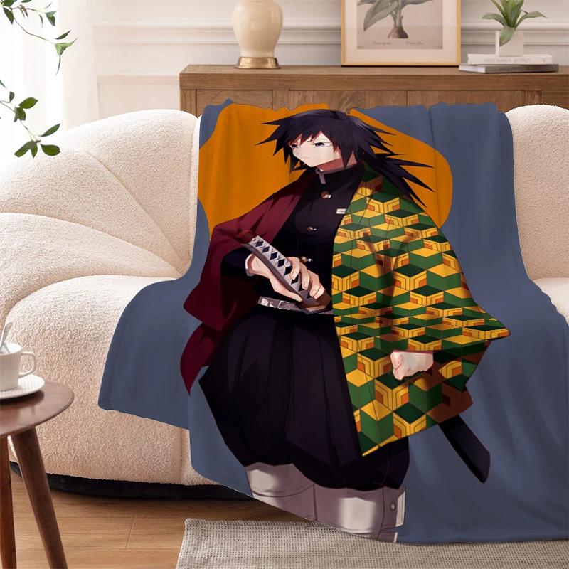 Пледы для дивана на зиму Аниме D-Demons Slayer Теплый на колени Кровать Флис Кемпинг Пушистые Мягкие Пледы Микрофибра Постельное белье Кинг-сайз