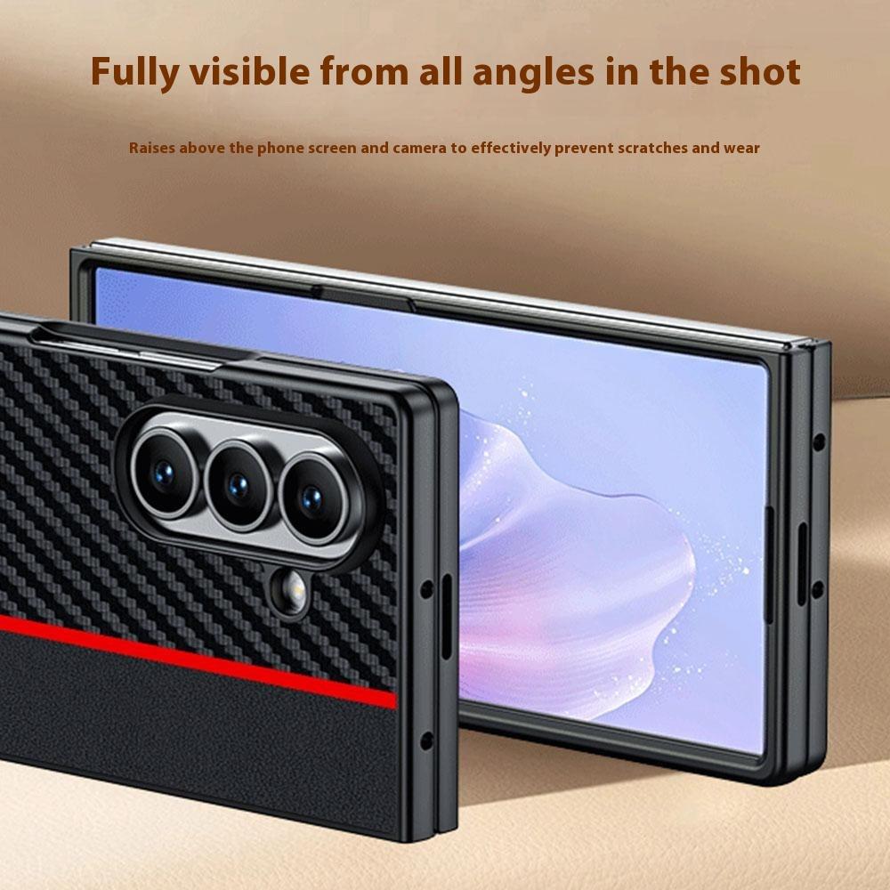For Samsung Galaxy Z Fold7 5G Case Carbon Fiber Texture Leather + PC Anti-Drop Folding Phone Cover