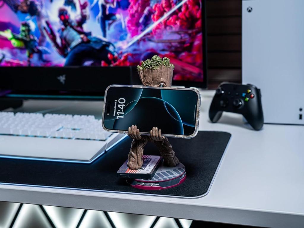 Figurine Marvel Les Gardiens de la Galaxie Jeune Groot - EXQUISITE GAMING - Cable Guys - Support écouteurs ou petit accessoire