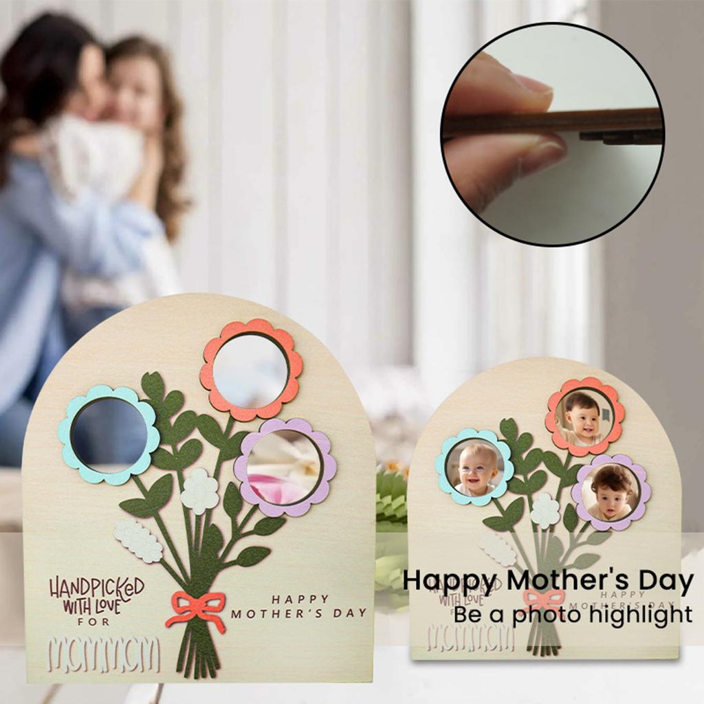Креативный милый деревянный подарок на День матери Букет на День матери Фотоэтикетка
