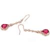 BELLA BOX Charms Long Earrings For Women Water Drop Shaped Gemstone Ruby Elegant Female