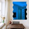 3D Волнообразные Зеркальные Настенные Панели - Современное Искусство Самоклеящиеся Наклейки для Декора Стен Гостиной/Спальни (Геометрические наклейки)