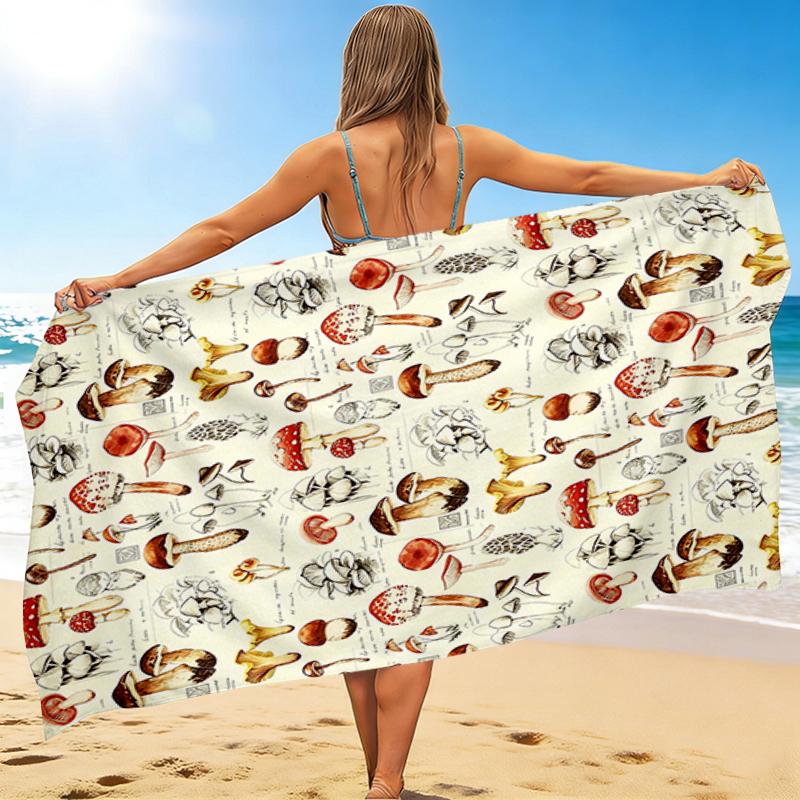 1Pc Mushroom Exploration Beach Towel, Quick Dry, Multi-Use for Beach Pool Gym Yoga Home Travel, Christmas, Halloween, Xmas Gift M928477