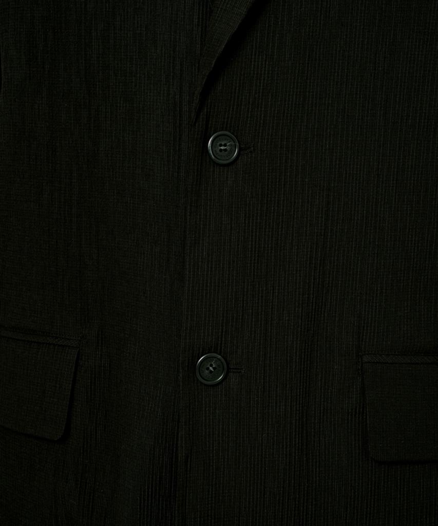 Codemorph Pleated Relaxed Fit Linen Jacket Black