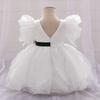 Рождественское платье для девочек от 0 до 24 месяцев, детский костюм, элегантные детские праздничные платья принцессы, кружевное платье с короткими рукавами для девочек, свадебное платье для выпускного вечера