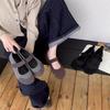 Xiaoxiangfeng Flat-bottomed Felt Mary Jane Shoes Women's Shallow Mouth Single Shoes 2025 Spring and Autumn Soft Leather Velcro Doudou Shoes Ballet