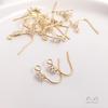 14K Gold-Plated Zircon Ear Hooks - DIY Handmade Earring Jewelry Accessories