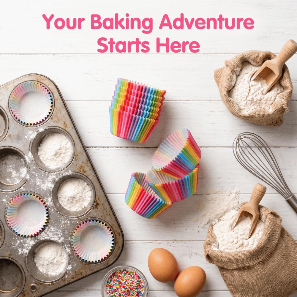 Rainbow Color Colorful Cupcake Liners Greaseproof Nonstick Cake Molds Cake Baking