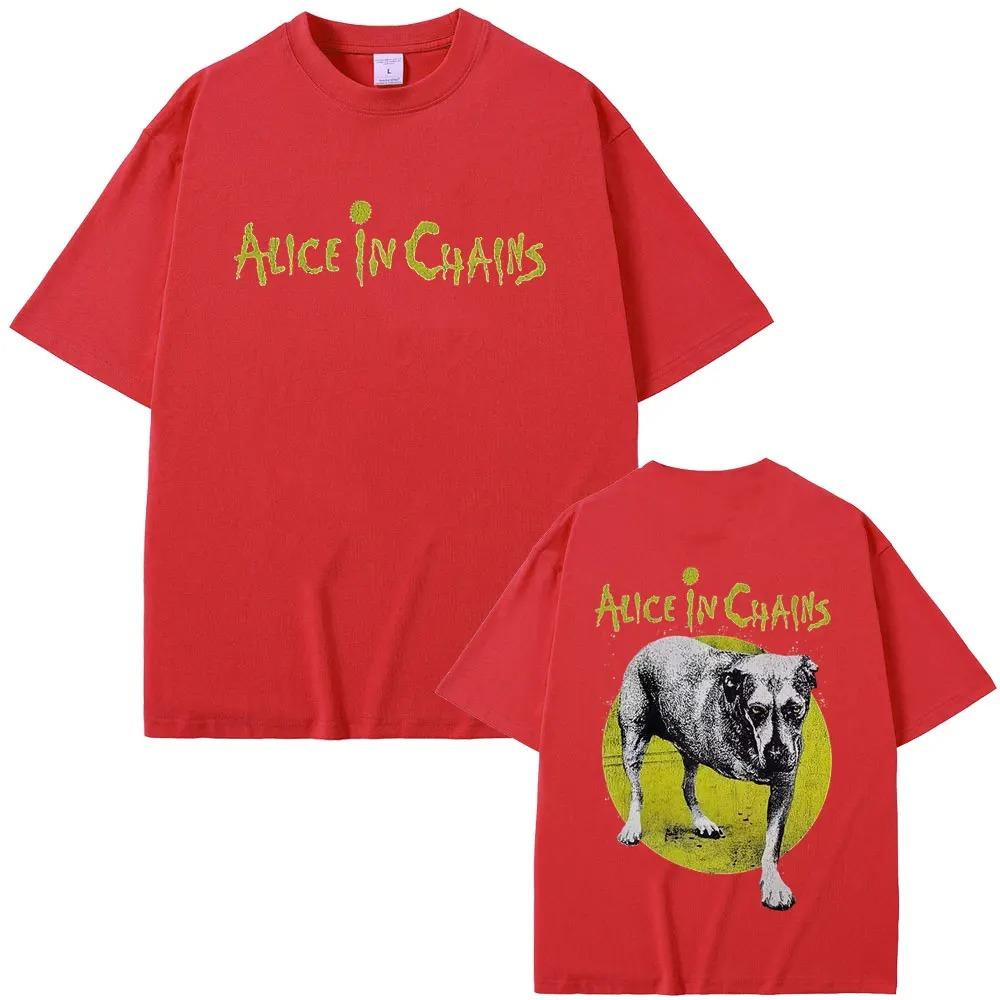Alice in Chains AIC Группа Самый Продаваемый Футболка 90-е Гранж Рок Готика Панк Мода Оверсайз Унисекс Графический Грязевая Банка Рукав