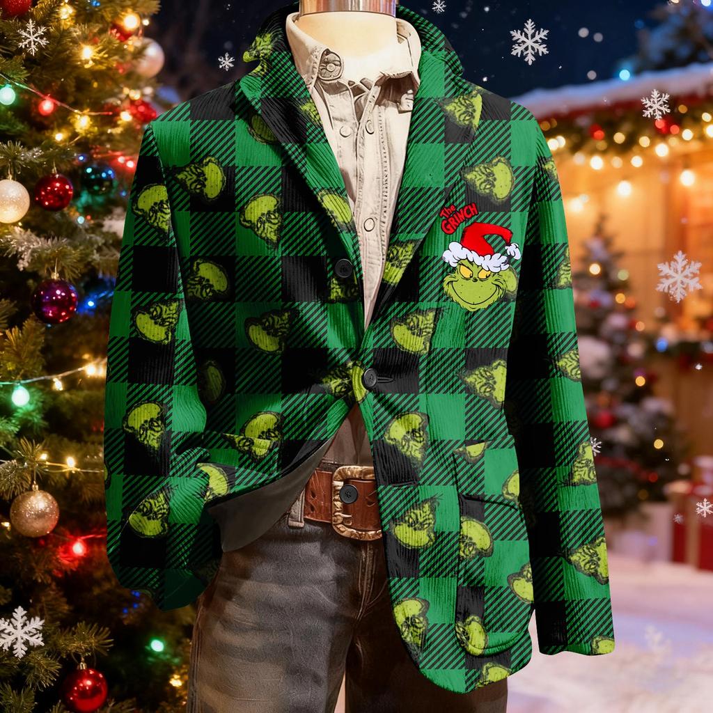 Мужской уродливый рождественский вельветовый теплый карманный пиджак-кардиган, мужской повседневный костюм