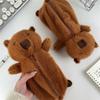 Cute Plush Capybara Pencil Storage Bag Cartoon Animal Pen Case Pen Bag Multifunction Large Capacity Stationery Pouch