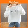 Korean Style Womens Lightweight Cotton Print Sweatshirt With Long Sleeves For Casual Autumn Wear