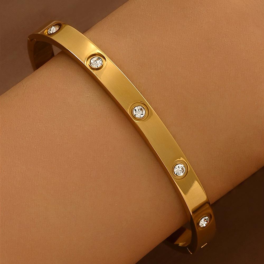 Браслет-гвоздь с бриллиантами из титановой стали - Женская минималистичная мода, Горячо продаваемые женские аксессуары
