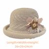 with Butterfly Knot Flower Straw Bucket Hats Dome Wedding Fascinator Hat Sunshade Cap  Traveling