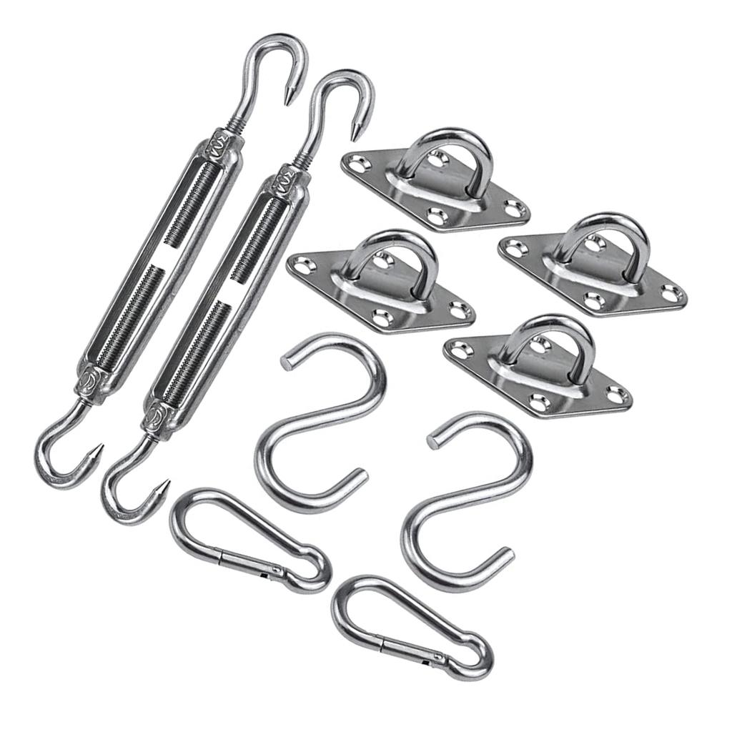 Shade Sail Hardware Kit 304 Stainless Steel S Hook M6 Fastener Set for Awning Sunshade