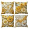 Golden Flower Dragonfly Pattern Printing Pillowcase Home Room Decoration Pillow Cover Living Room Sofa Cushion Cover