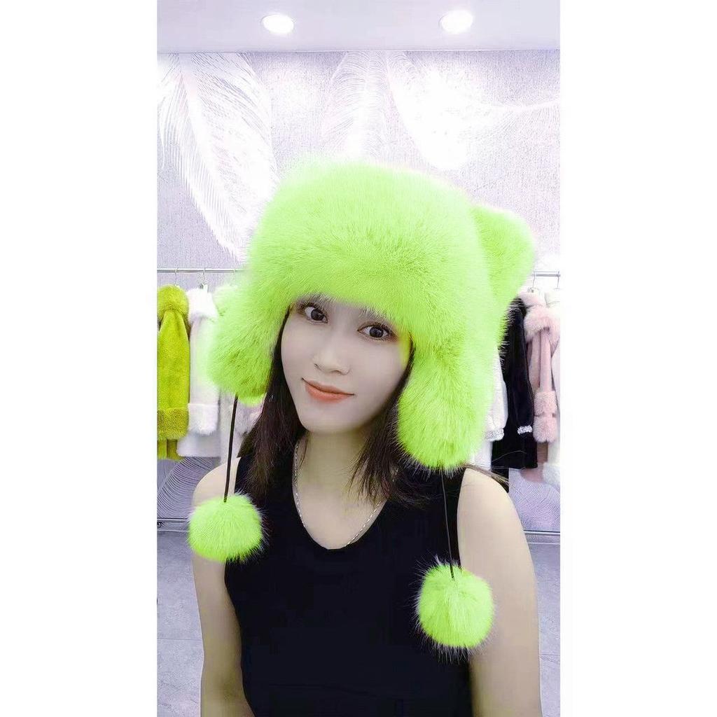 Енотовые наушники Енотовый мех Плюшевые шапки Осенние и зимние шапки для мужчин и женщин