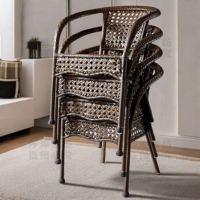 Элегантное водонепроницаемое плетеное кресло из ротанга ручной работы - Утолщенное, высококачественный дизайн для дома