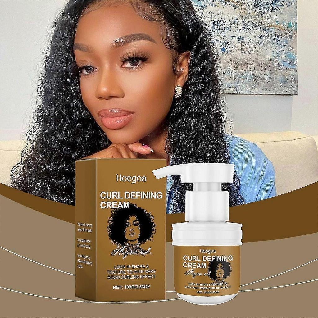 Curl Defining Cream for Curly Hair, Anti-Frizz Curling Cream to Define All Curly Types & Hair Textures Curling Perfection