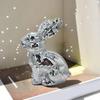 2025 New Easter Decoration Disco Rabbit Prop Silver Gift Ball Rabbit Lovely Ornament Foam Mirro L1K2