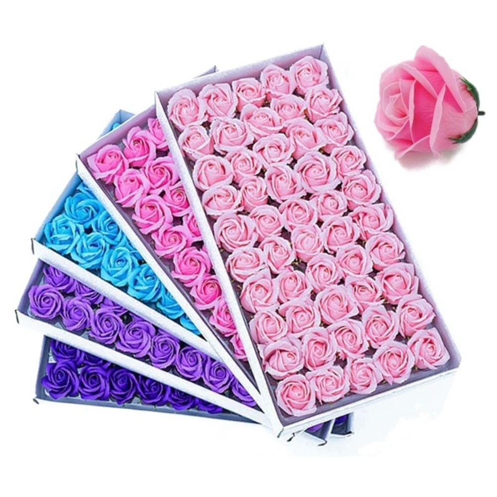 50Pcs Three Layer Rose Foam Rose Wreath Making Foam Rose Heads Soap Rose Flower Bridal Bouquet