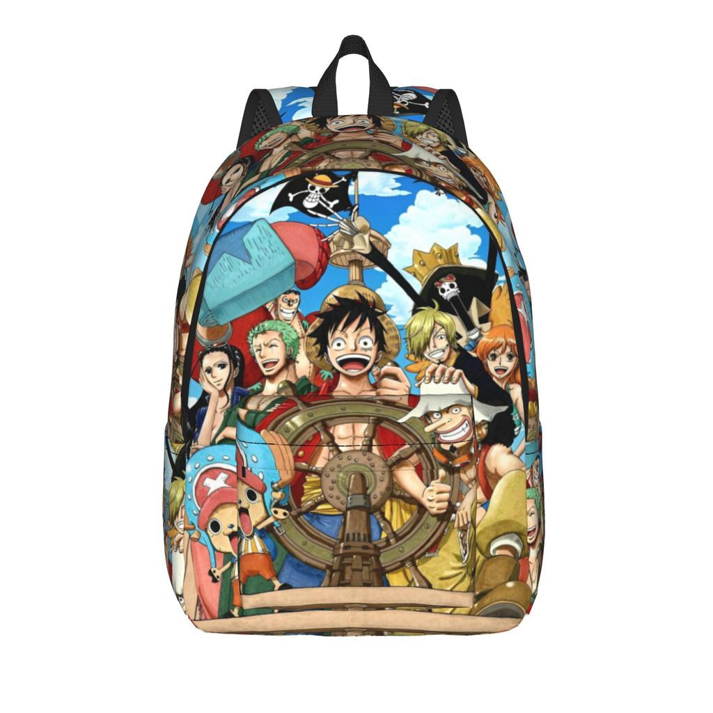 Обезьяна Д. Модный рюкзак Luffy One Piece с карманом, студенческий, для работы, на каждый день, для мужчин и женщин, холщовая сумка для колледжа