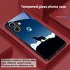 Луна и Волк Для Apple iPhone 16E 16 E 11 13 15 P ro 14 Pro Max 12 Mini 7 8 Plus XR XS Черный чехол для телефона из закаленного стекла