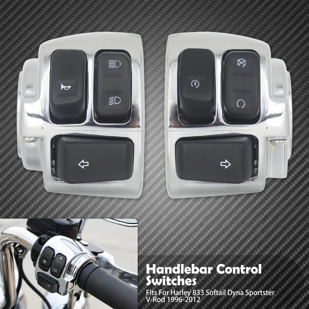Motorcycle 1" Handlebar Control Switch 25mm Handle Bar Turn Signal Switch For Harley Sporster XL 96-13 Softail 96-10 Dyna 96-11