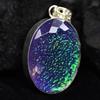 Lab Created Multi Color Opal 84Ct Oval Cut Brazilian   Gemstone Pendant