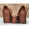 Leather Motorcycle Combo 3 Bags Saddle Pouch Bags Panniers Fork Bag Side Luggage