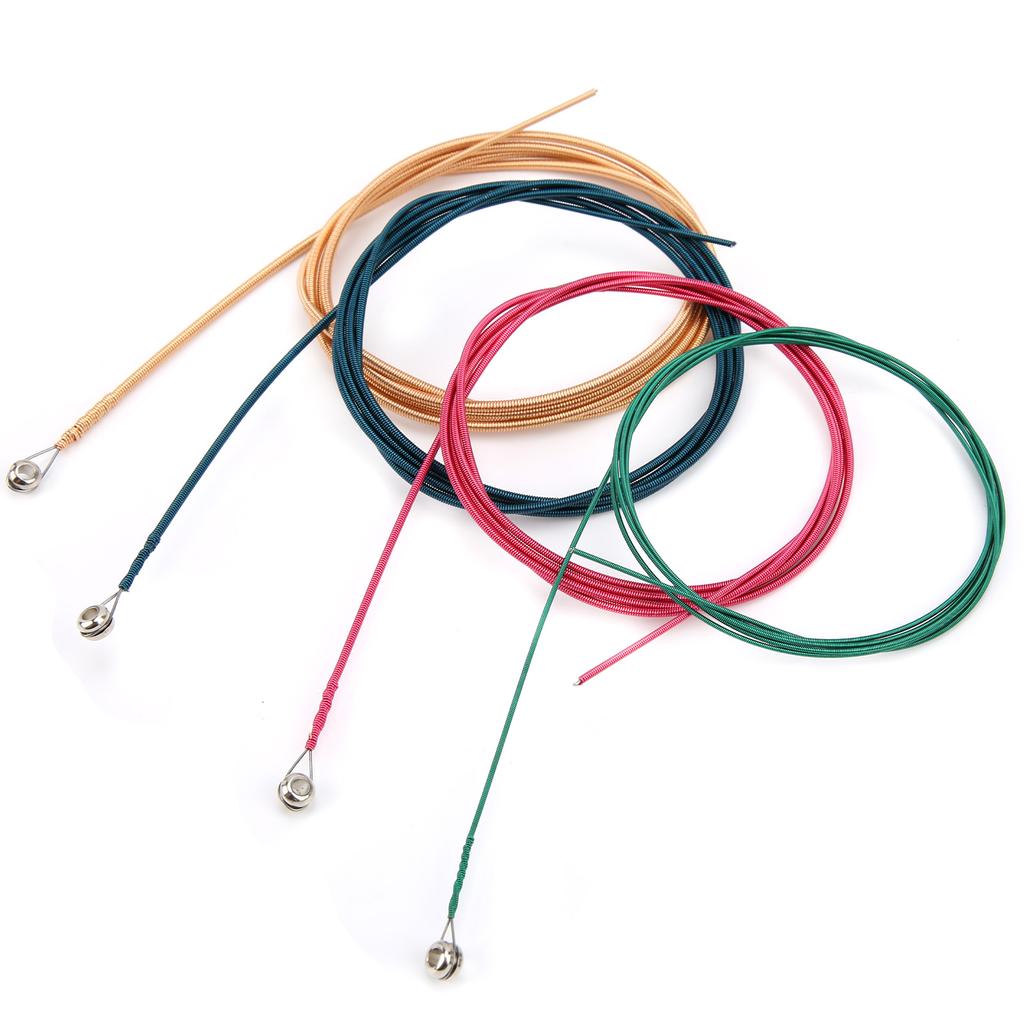 1 комплект из 4 гитарных струн с шариковыми наконечниками, металлическая замена для акустической фолк-электрической бас-гитары, цветной свет