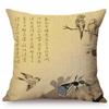 Chinese Style Vintage Ink Painting Lotus Pattern Throw Pillow Cover Classical Luxury Cushion Cover Sofa Decoration Pillowcase