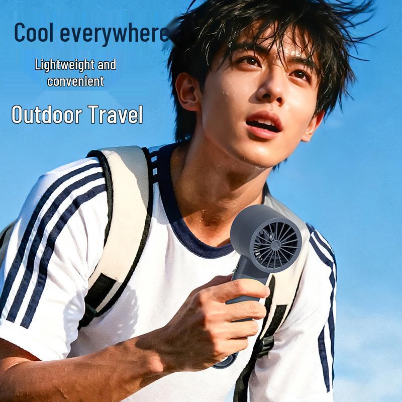 3-in-1 Handheld Cooling Fan: Cold Compress, 5-Speed, Desktop/Hook Use
