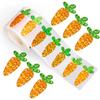 500 шт./рулон Голографические наклейки «Пасхальный кролик и морковка» – Водонепроницаемые для охоты за яйцами, вечеринок и скрапбукинга