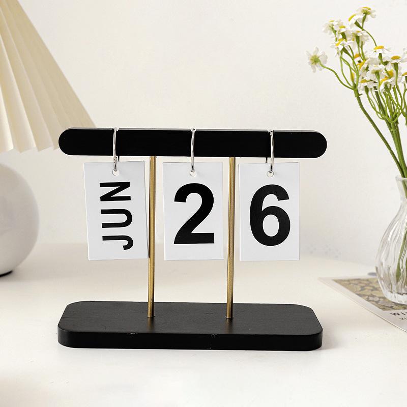 1 шт., ручное переворачивающееся стабильное основание, креативный вечный офис, товары для дома, деревянный календарь